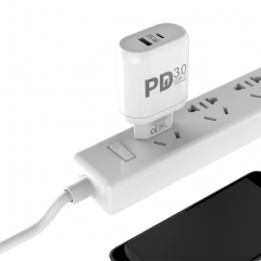 QC3.0 Dual USB Fast Wall Charger Adapter With Type c Charging Cable