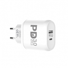 QC3.0 Dual USB Fast Wall Charger Adapter With Type c Charging Cable