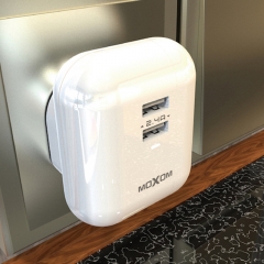 UK Dual USB 2.4A AUTO-ID Travel Fast Charger