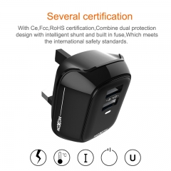 Fast Charging Cable 2-Ports with LED indicator light Travel size
