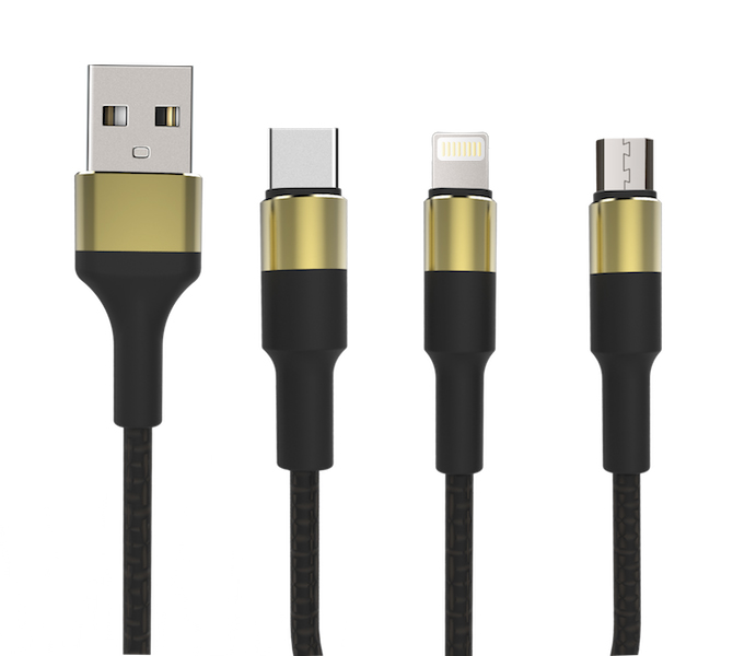 3 in 1 USB Cable for iPhone X 8 7 6 Cable Micro USB Type C Cable for Samsung S9 S8 Fast Charging Cable 3A Charger Cord