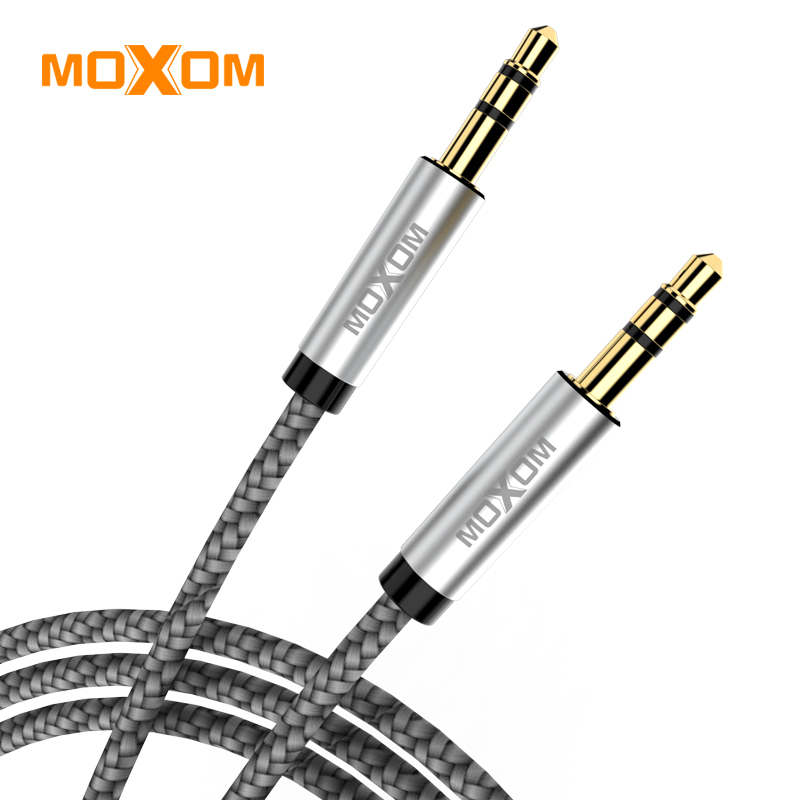 High Quality Black Metal Nylon Braided 3.5mm Snake Audio Cable Male to Male Aux Cable